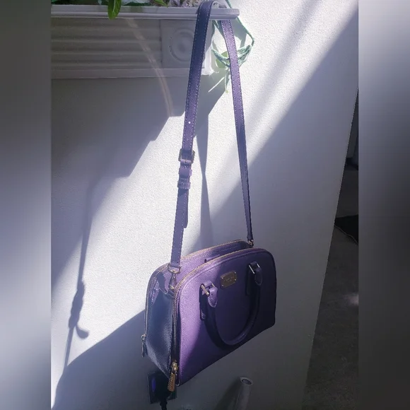 Michael Kors Purple Satchel Leather Bag - Picture 7 of 12